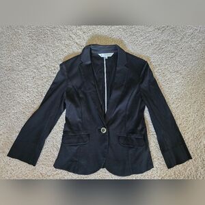 Kumikyoku black Jacket Blazer One Button, cotton  SIZE S2 (Approx. XXS/XS )